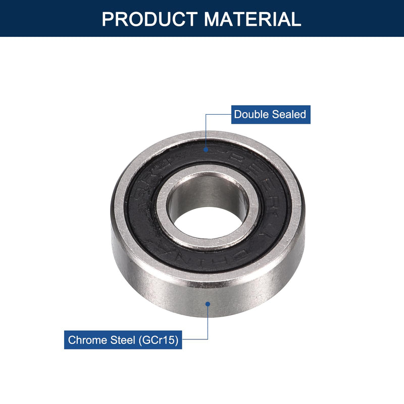 R4-2RS Deep Groove Ball Bearings, ID 1/4" x OD 5/8" x Width 9/32" Double Rubber Sealed Ball Bearing Pre-Lubricated Chrome Steel Z2 Lever 10pcs 10 R4-2RS 1/4"x5/8"x9/32"