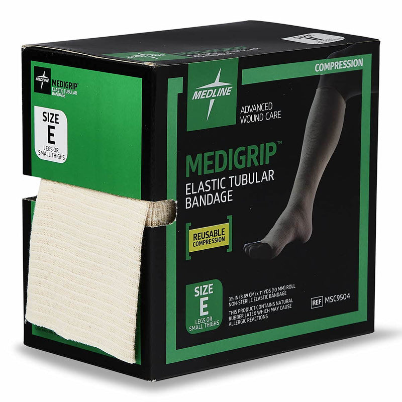 Medline Medigrip Elastic Tubular Bandages, Size E, For Legs or Small Thighs