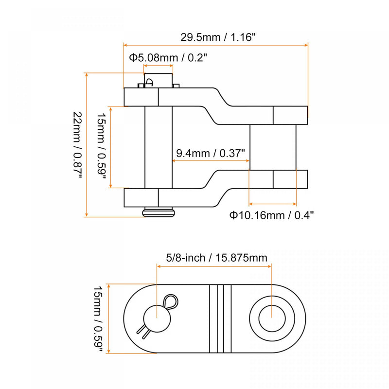 uxcell 10Pcs #50 Chain Offset Half Link Roller, 5/8" Pitch Carbon Steel, Standard Chain End Connector Split Links for 10A Chain