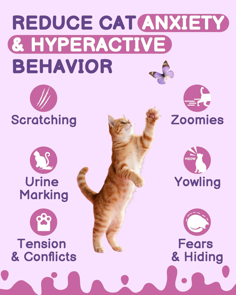 Hairball Treatment for Cats - Cat Hairball Remedy - with Natural Ingredients & Vitamins, Cat Calming Spray - Reduce Scratching, Fighting, Peeing, Marking