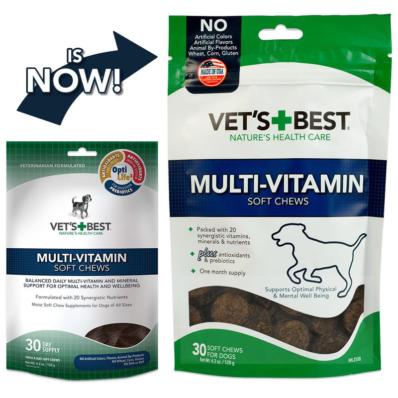 Vet's Best Multi-Vitamin Soft Chew Dog Supplements | Vitamins for Dogs | Supports Dogs Physical and Mental Health | 30 Day Supply - PawsPlanet Australia