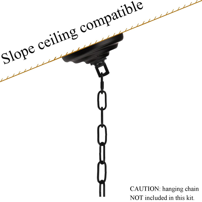 5-5/16 Inches Light Canopy Kit with Heavy Duty, Replacement Cover Plate with Mounting Hardware for Chandelier, Pendant Light, Swag Light, Flower Basket or DIY Projects (Black) 5-5/16 Inch Canopy Black