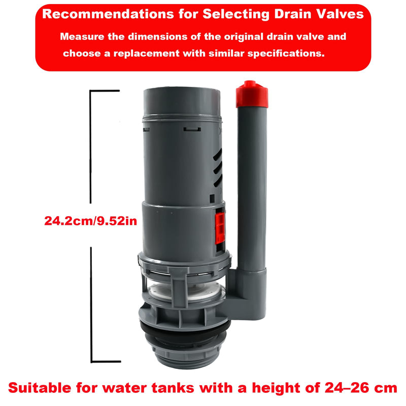 2-Inch Dual Flush Valve,Toilet Repair Kit Dual Flush Valve Replacement Kit Fit for Two Piece Toilet Top Push Button Valve
