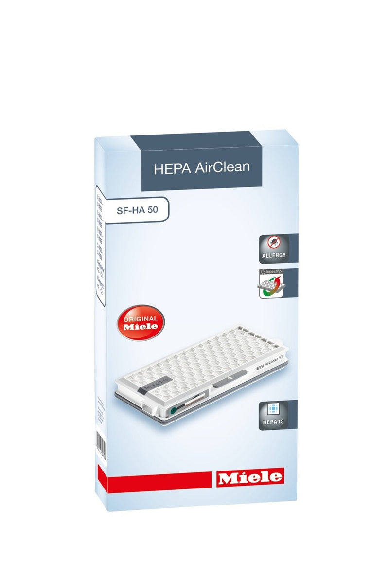 Miele Original SF-HA 50 HEPA AirClean Filter with TimeStrip for Miele Complete C2/C3, Compact C1/C2 Vacuum Cleaners, Pack of 1 - 9616280 HEPA Filter