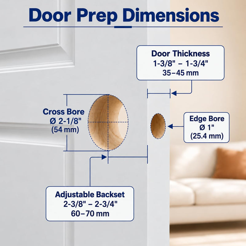 Matte Black Privacy Door Levers Interior 6 Pack, Modern Square Door Handles with Lock, Keyless Emergency Release for Bedroom & Bathroom, Reversible, Fits 1-3/8" to 1-3/4" Door Thickness