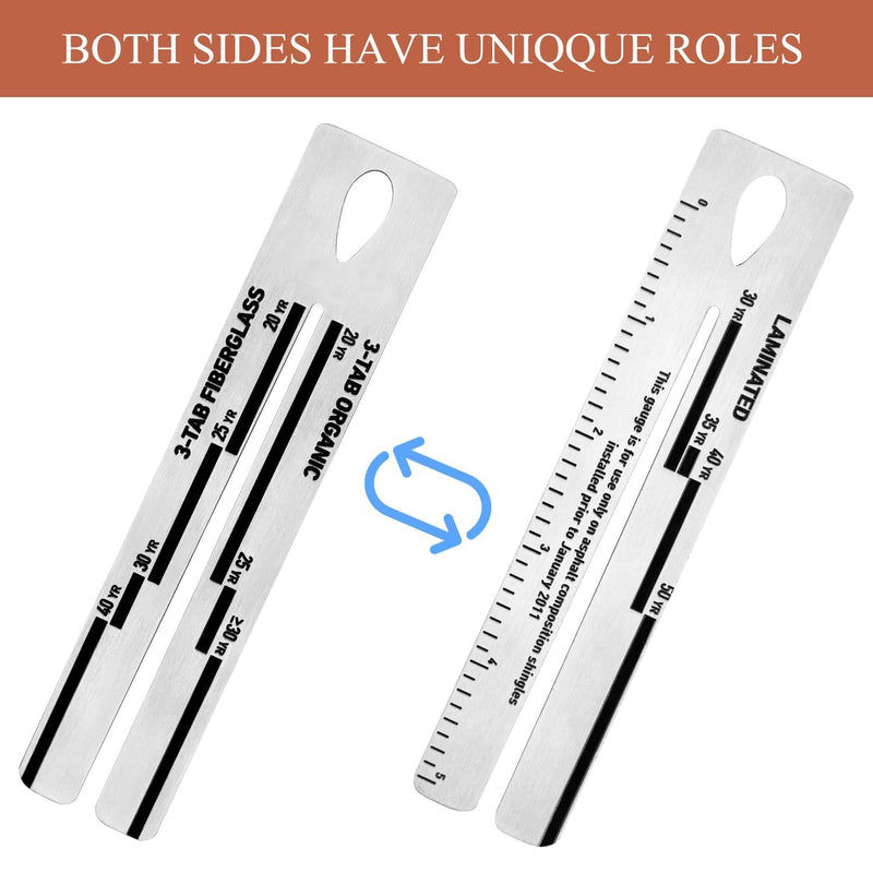 4/09 Shingle Gauge, 5 Pack Measuring Tool for Roof Shingle, Roof Pitch Gauge with Carabiner Roofing Thickness of Roof Tiles
