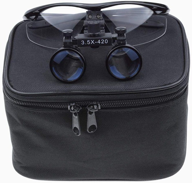 BoNew-Oral 3.5X420MM Surgical Binocular Loupe Magnifier Antifog Loupes Surgical Magnifier Optical Glasses (Black)