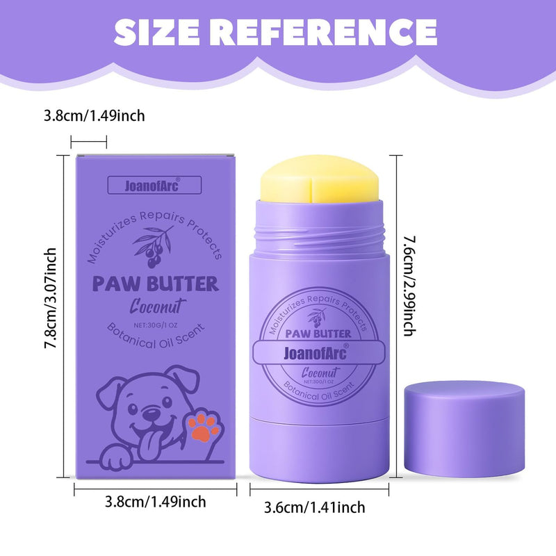 Dog Paw Balm, Lick-Safe Dog Paw Nose Balm, Moisturizer Soother Dry Cracked Snout Paws with Coconut Oil, All-Natural Nose Cream for Dog Cat Paws, Nose, Elbows, Horse Hoof, Cat Petts Care, 30g /1oz