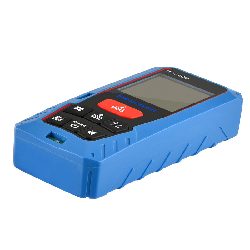 Heschen Laser Distance Meter, HSC-60M, 60m 196ft, with 2 Bubble Levels, Portable Laser Rangefinder Digital Distance Meter, for Measuring Distance, Area, Volume