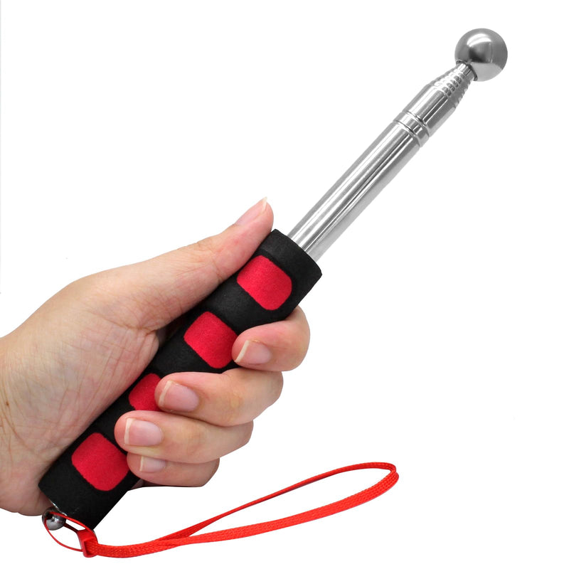 Litoexpe 115cm Hollowing Drum Hammer Sound Detection Folding Stick, Thickened Telescopic Rod for House Decoration Inspection (Red) Red