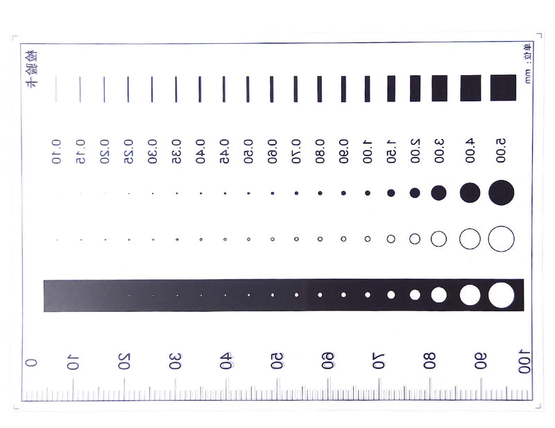 Flaw SEC Size Estimation Chart Dirt Test Gauge for Dot and Line Defects Measuring (1) 1