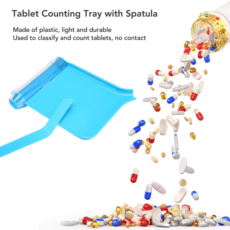 Counting Tray, Portable Right Hand Sorting Tray, Counter, Home Dispensing Aids, Medical Instrument Tray with Spatula for Pharmacy, Hospital, Home