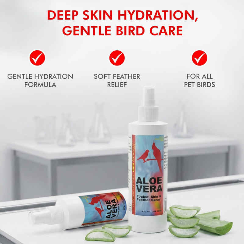 Morning Bird Aloe Vera Spray 4 Fl Oz – Natural Topical Spray for All Birds – Soothes Dry Skin & Supports Healthy Skin – Easy-to-Use Spray Bottle for Gentle Hydration & Skin Relief 4 Fluid Ounces