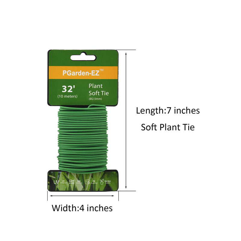 Plant Ties - 32.8ft Soft Twist Ties Green TPR Garden Ties Supply, for Supporting Plants Tomatoes Office Home Organizing 32.8 feet/10 Meters