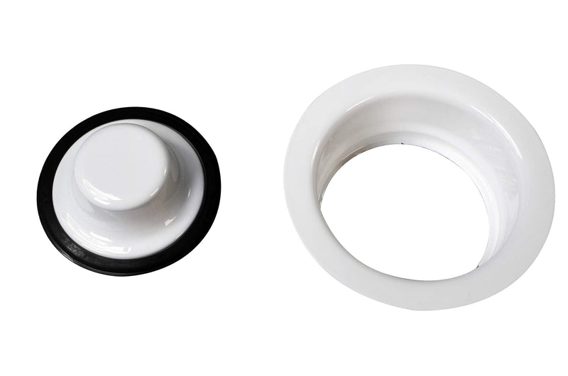 Westbrass D2155-50 Wing Nut Style Large Kitchen Basket Strainer with Waste Disposal Flange and Stopper, Powder Coat White