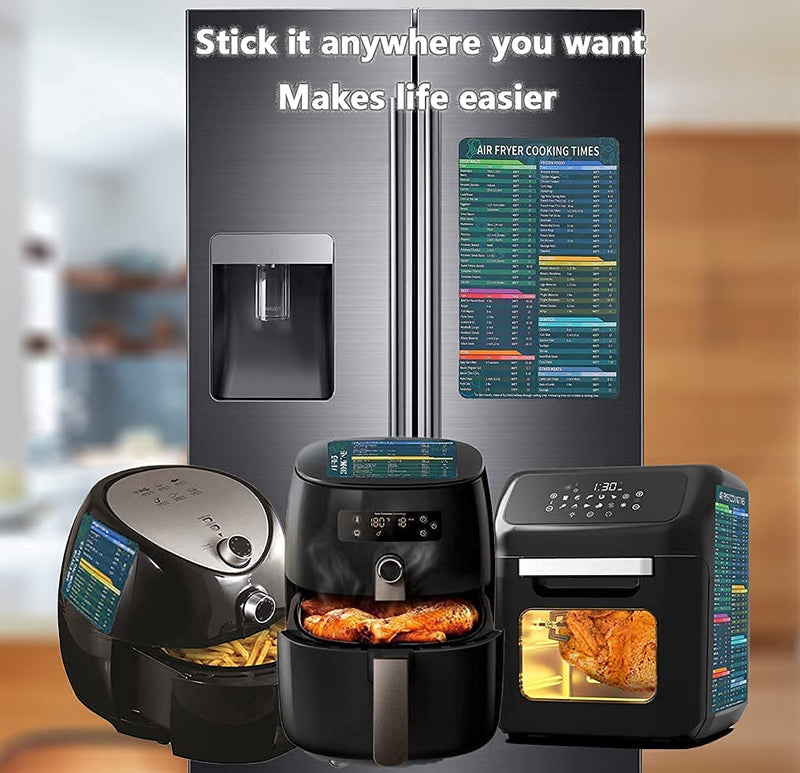 Air Fryer Accessories Cook Times,Air Fryer Magnetic Cheat Sheet Set,Air Fryer Chart Magnet Sheet- Quick Reference Guide for Cooking and Frying (Air Fryer Accessories) Air Fryer Accessories