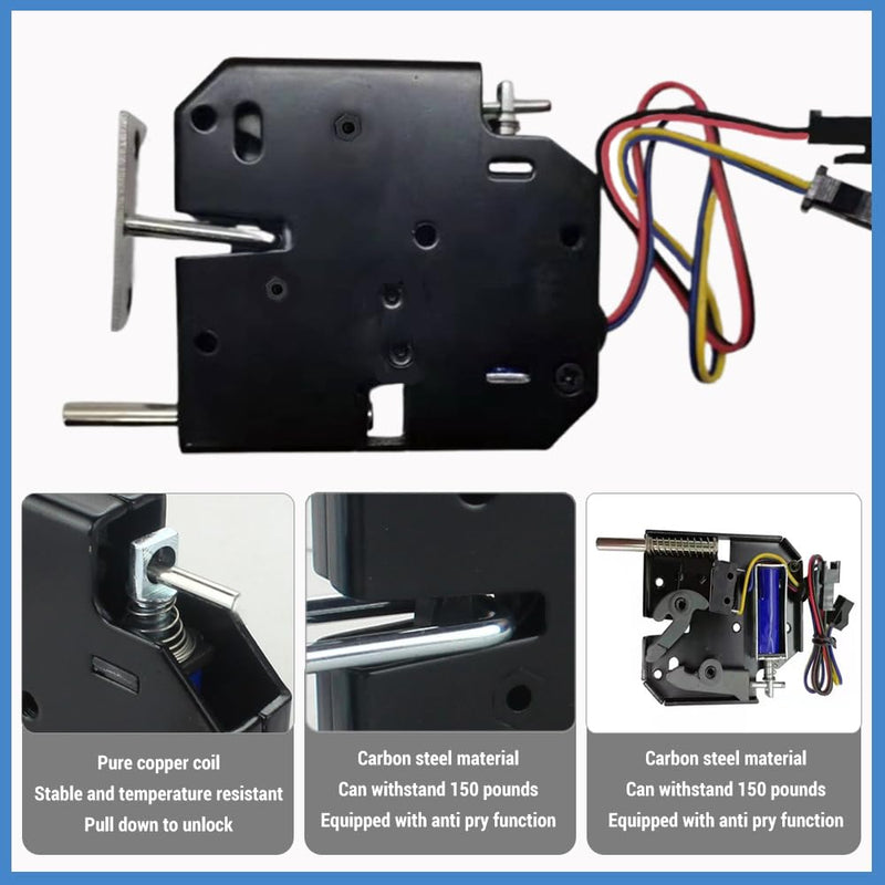 Electronic Cabinet Lock,Dc 12v 2a Magnetic Lock with Top Pole Structure and Detection Switch,Suitable for Storage Cabinets,Unmanned Vending Machines,Mailboxes,Storage Cabinets,Etc (2) 2