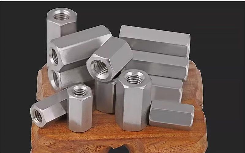 2PCS M8 X 1.25-Pitch 25mm Length 304 Stainless Steel Metric Hex Coupling Nut M8x25mm