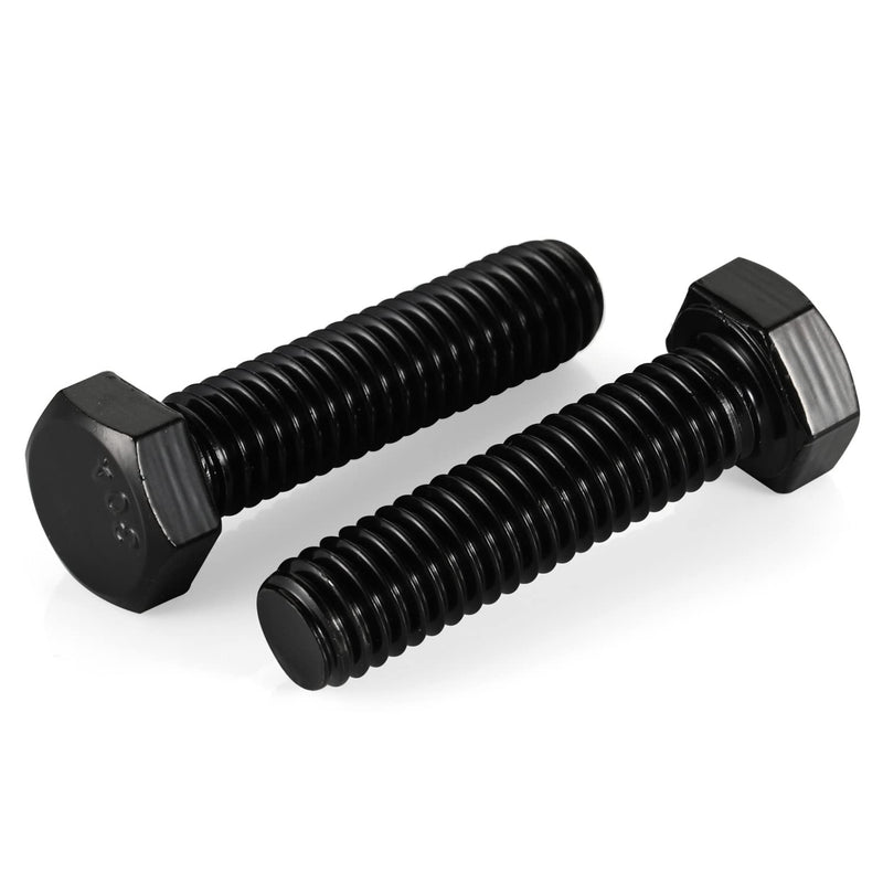 3/8-16 x 2“ Hex Head Bolts, Fully Threaded, Stainless Steel 304(18-8) Bolt, Black Oxide Finish, Quantity 8 3/8-16 x 2"