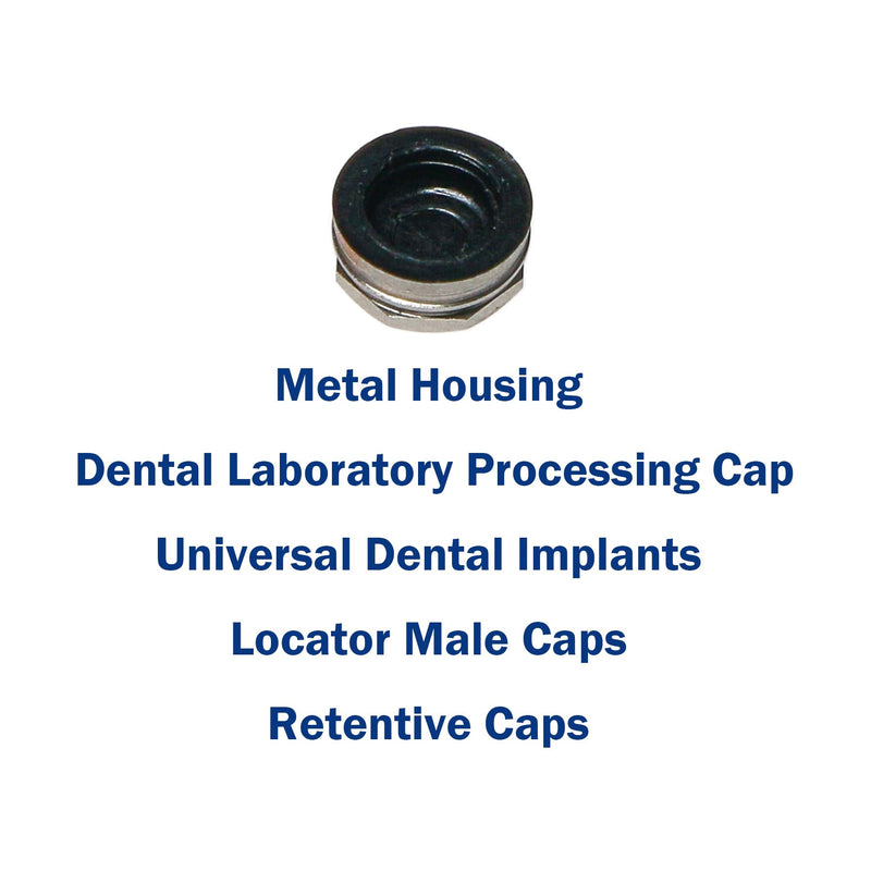 Locator Universal Overdenture Retention Male Caps Metal Housing Kit