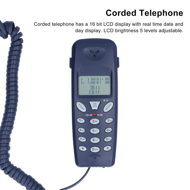 ASHATA Telephone Phone Tester with Connecting Cable, DTMF Caller ID, 16 Bit Display, ID and Times Records, Flash Off 300 600 1000ms, Phone Butt Test Tester Tool