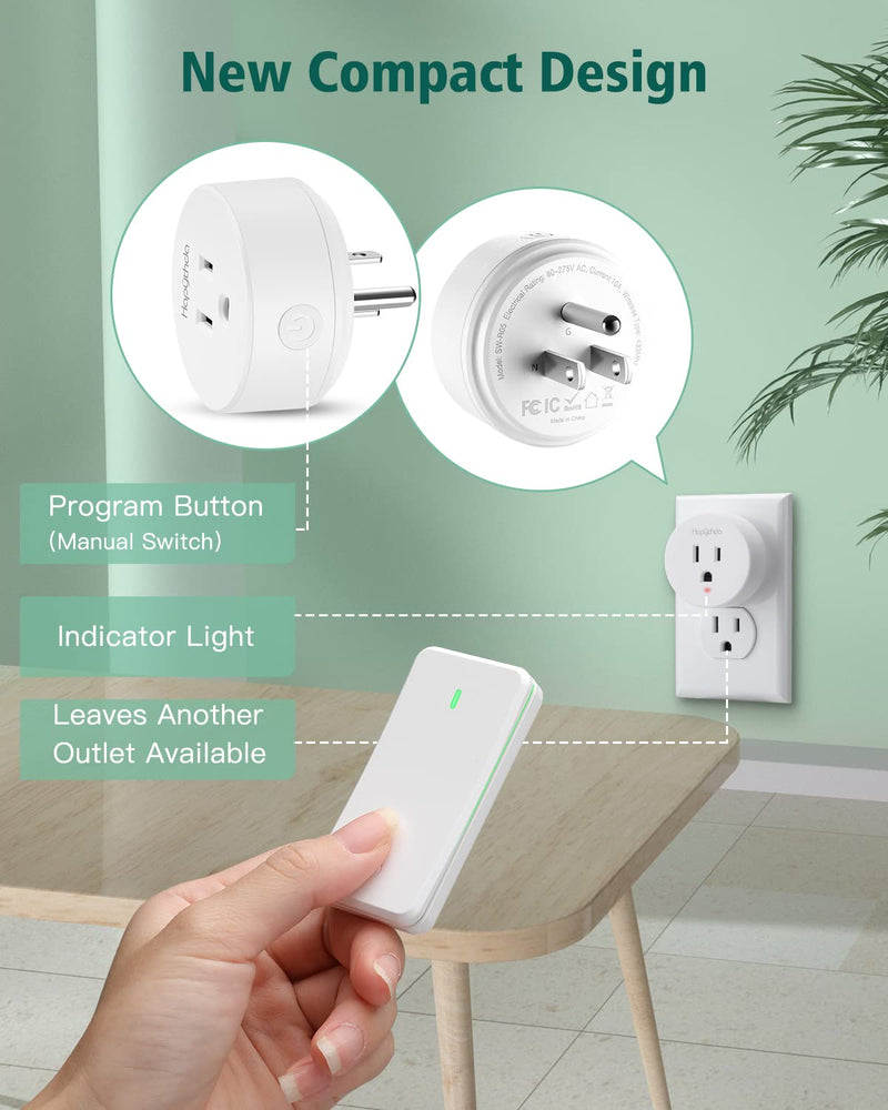 Remote Control Outlet, Buckle Design Removable Wireless Wall Mounted Light Switch, 300 ft 15A 1500W, No Wiring Electrical Remote Outlet for Appliance 1 Outlet & 1 Remote