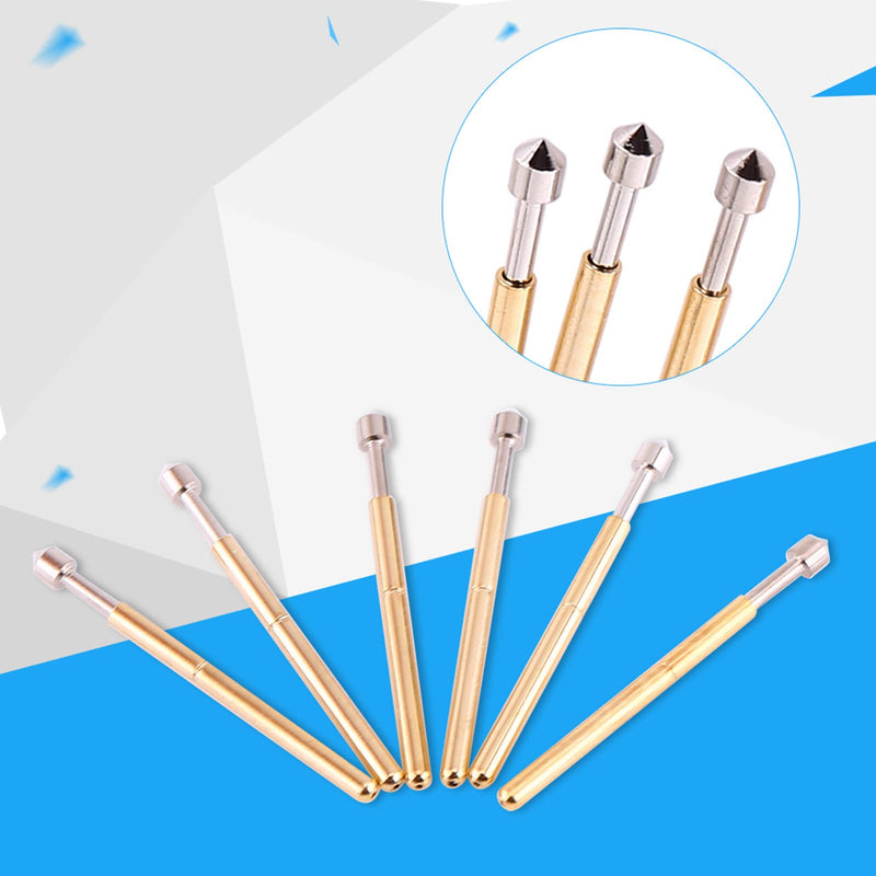 Spring Test Probes, 100Pcs P75-E2 High Accuracy Round Pogo Pins for PCB Board Testing Contact
