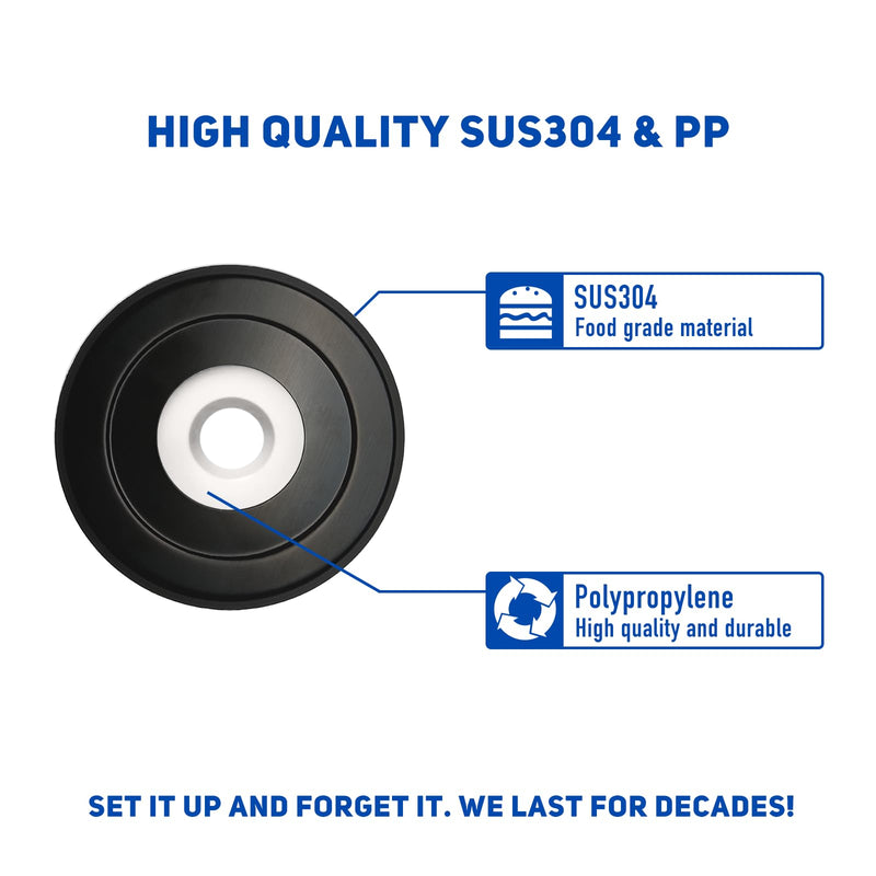 1/2" Thick Spacer for Tub Spout, Flange Trim Ring for Bath Faucet, Eschutcheon Cover Plate for Spigot with Split PVC Blocking Water, Shower Pipe Remodeling Sealer (304SUS-Matte Black)