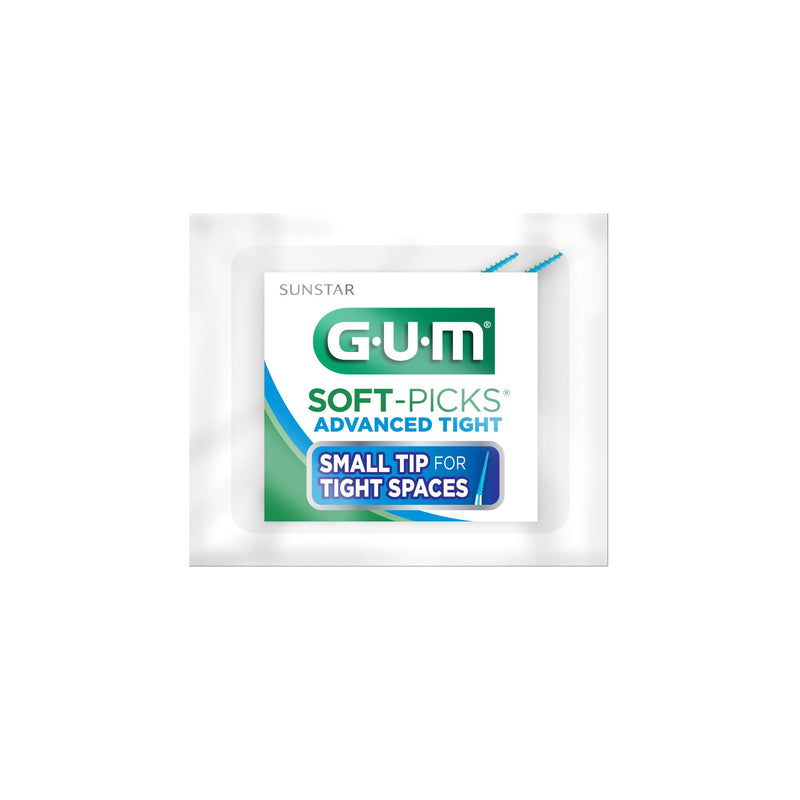 GUM Soft-Picks Advanced, Tight, 649PA, Disposable Interdental Brushes, Professional Sample, 2 Per Envelope, 110 Envelopes Per Box