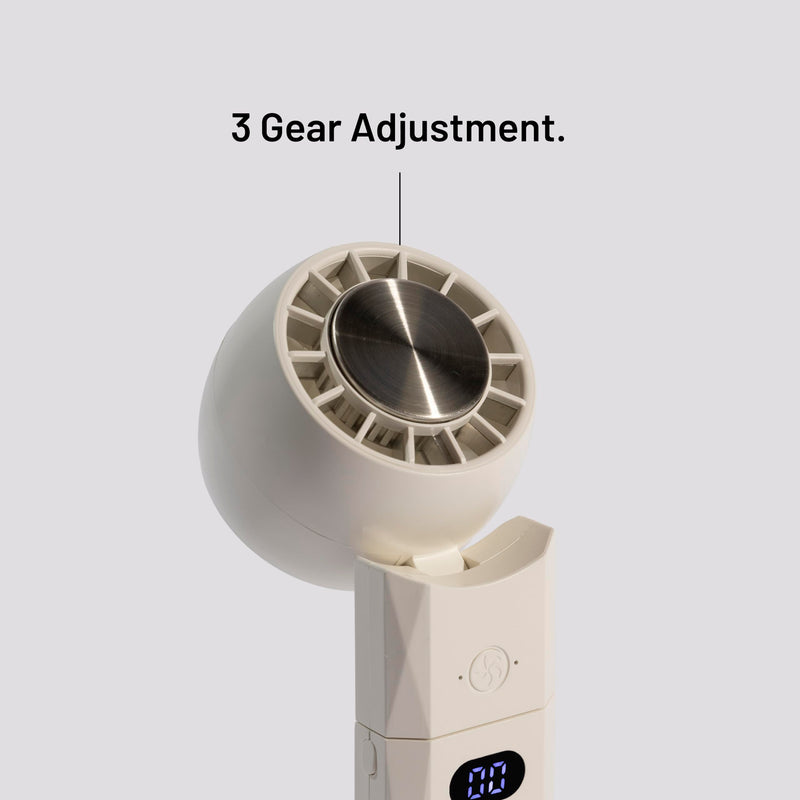 Hotel Collection - Breeze-Pro Handheld Mini Personal Fan, 2-in-1 USB Rechargeable Pocket Device with Power Bank, Portable for Travel, Summer, Concerts, Lash, Make - Up (White) White