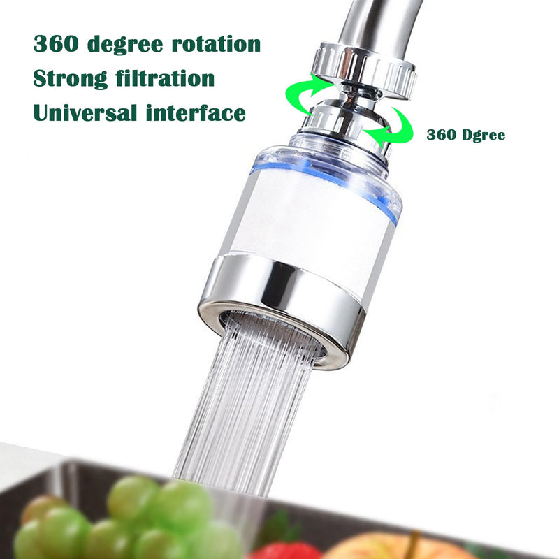 2-Pcs Sink Water Faucet Filter,360 Degree Rotating Faucet Filter Water Filter Purifier for Kitchen,Bathroom Sink,Removes Sediment and Large Impurities,with 6 Filter Cartridges 2 faucet filter with 6 cartridges