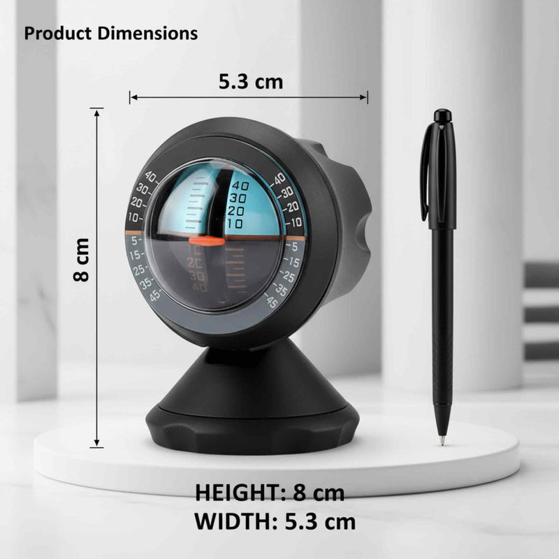 Tbest Car Inclinometer,Car Vehicle Inclinometer Slope Indicator Meter Level Tilt Gauge Road Safety Instrument