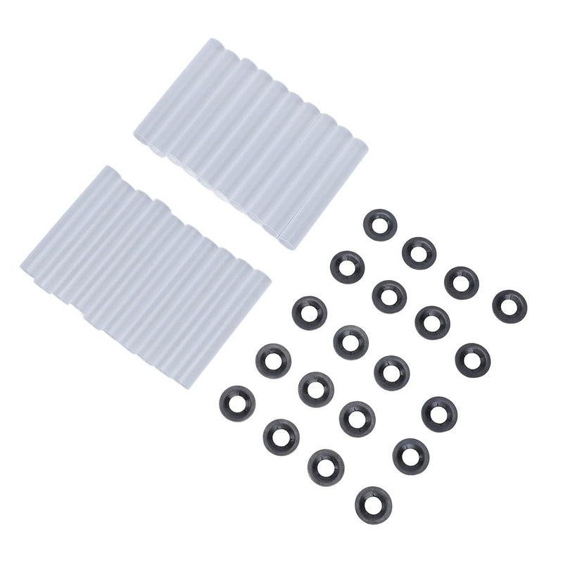 Garage Door Hinge Quiet Roller Sleeves, 20 Sets Garage Door Hinge Quiet Roller Sleeves 11mm ID 80mm Length Roller Shaft Nuts Bearing Gaskets for Cars RV Garage Doors