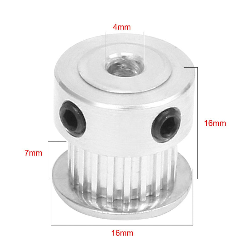 uxcell Aluminum MXL 20 Teeth 4mm Bore Timing Belt Idler Pulley Flange Synchronous Wheel 6mm Belt for 3D Printer CNC
