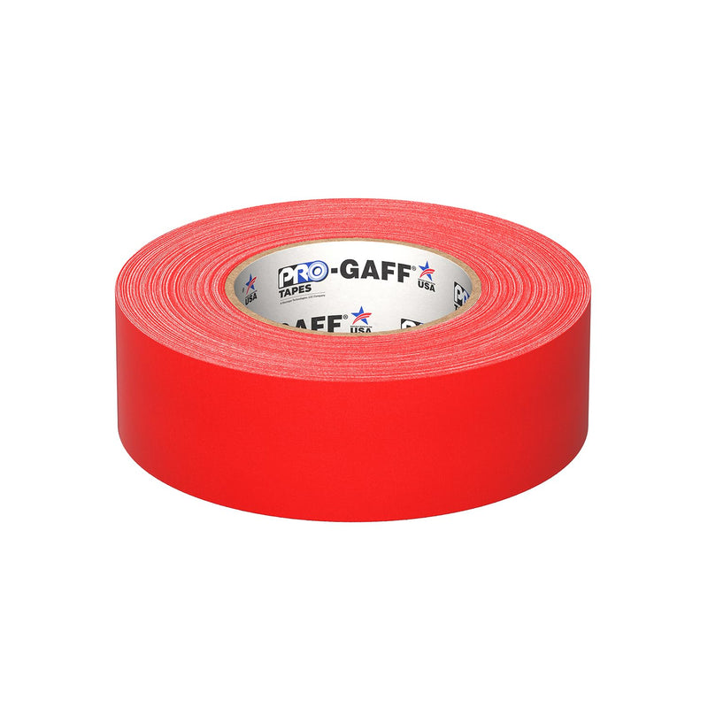 ProTapes Pro Gaff Premium Matte Cloth Gaffer's Tape With Rubber Adhesive, 11 mils Thick, 55 yds Length, 2" Width, Red (Pack of 1)