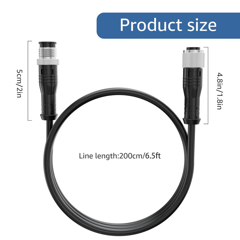 Sigely 2 Meter NMEA 2000 (N2K) Backbone Drop Cable, 6.5 FT Extension Cable for NMEA 2000 Network Compatible with Lowrance Simrad B&G Garmin Device