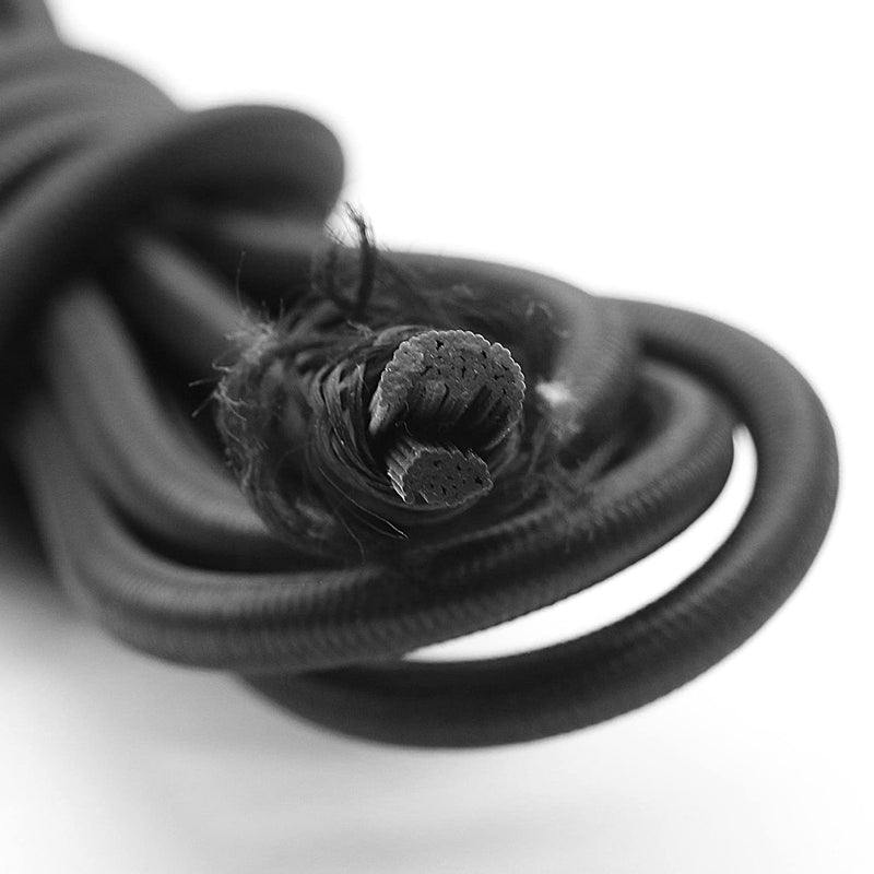 1/4 Inch Elastic Bungee Cord Shock Marine Grade Black 30FT Bungee Kayak Stretch String Rope for DIY Projects- UV and Weather Resistant Elastic Cord, Long-Lasting Stretch Round Elastic String 1/4" x 30'