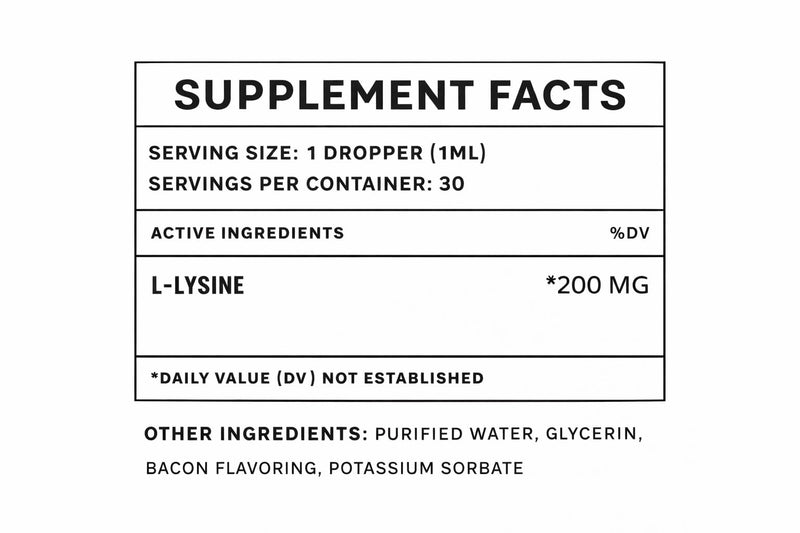 Lysine for Dogs - Dog Sneezing Relief - Dog Allergy Relief - May Help with Respiratory Health, Sneezing, Runny Nose & Much More - L-Lysine for Dogs - 1 fl oz - Bacon Flavor