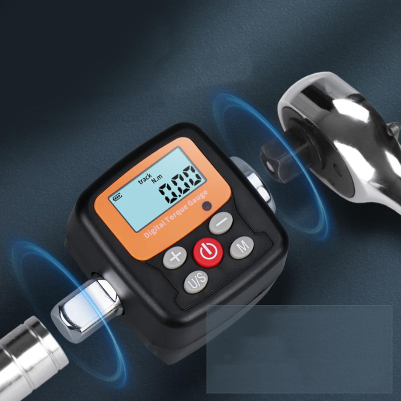 Digital Gauge, High Precision 1/2 6 to 200N.m Meter Wrench Adapter with Backlit Display, Light Reminder, Electronic Wrench Adapter for Work