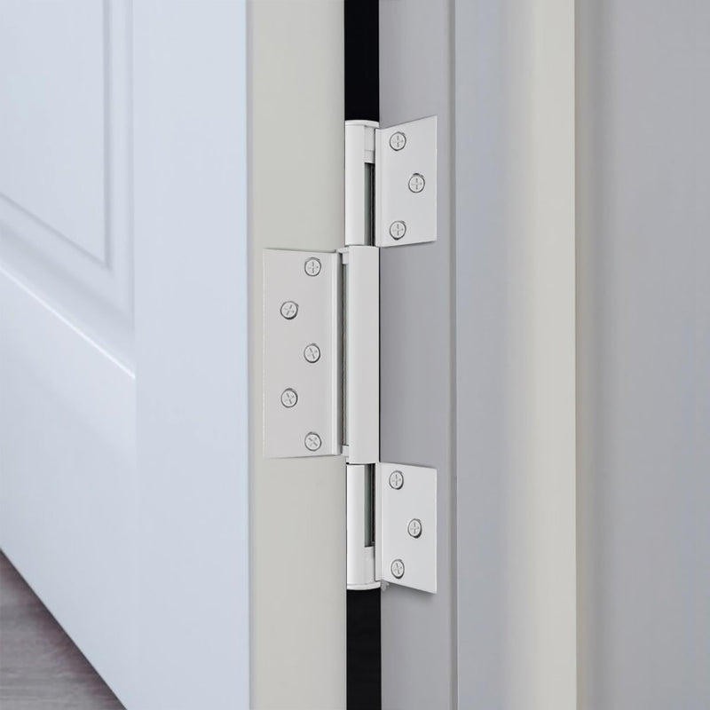 Brixwell 3-Leaf Storm Door Gravity Hinge, Aluminum Material, White Finish, 7-13/16" Overall Height, 5-9/16" Upper to Bottom Hole Spacing, 3-1/2" Middle Leaf Height