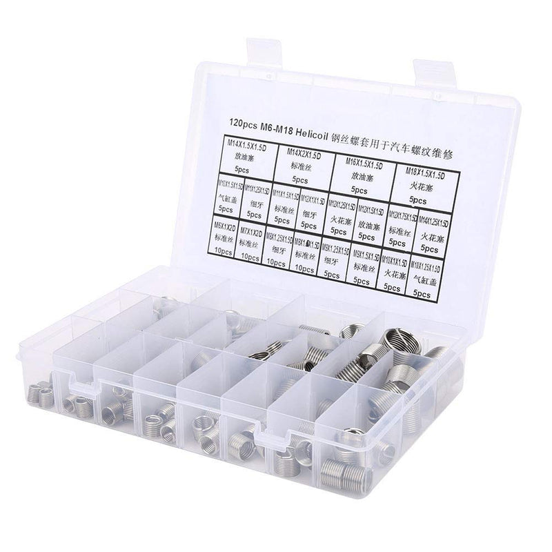 Thread Repair Tool, 300 Pcsset M6- Stainless Steel Metric Thread Repair Insert Kit Hardware Parts for Car Thread Repair, Tapping Inserts