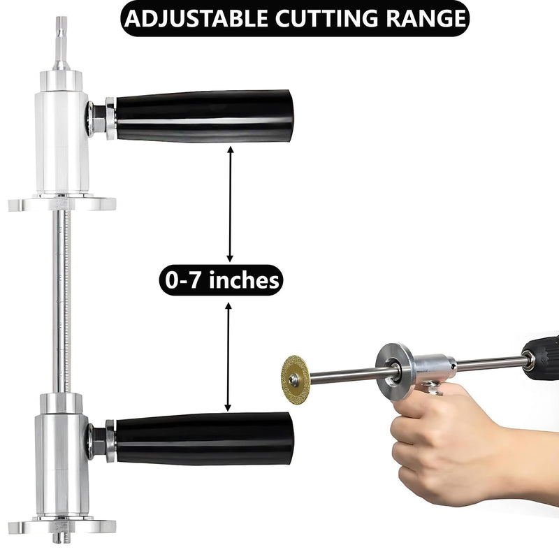Inside Pipe Cutter for PVC Pipe Cutter, with Diamond Grit Cutting Wheel and Handle, Fit for 1-1/2 Inch to 8 Inch,7 Inch Adjustable Cutting Depth,1/4in Hex Shank Fit for Impact Drivers 1 Set