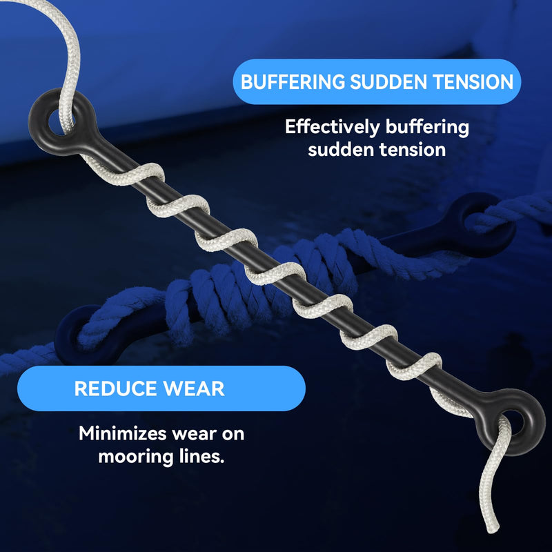 1 Pack 19.5'' Boat Snubber Dock Line Absorber Shock Marine Boat Mooring Line Rubber Snubbers Heavy Duty Flexible Marine Bungee for 7/16"-5/8" (12-16mm) Reducing Impact Noise Secure Mooring 1
