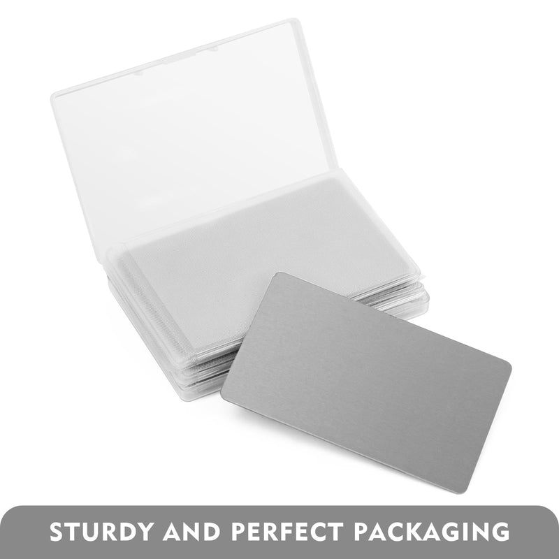 Aluminum Color Blank Nameplate, 15Pcs 86X54X0.8mm Blank Metal Card for Home Indoor DIY Signage Etching, Anodized Aluminum Plate for Laser Printing Engraving (Silver) Silver