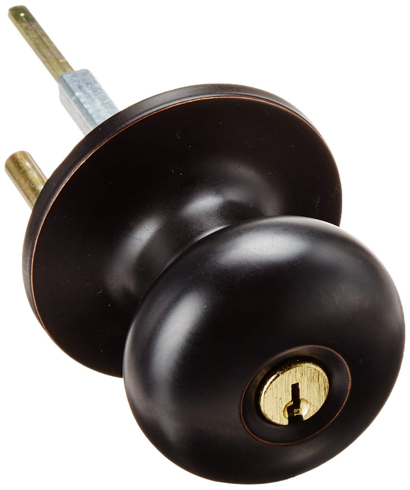 Master Lock BCO0112P Biscuit Door Knob with Lock, Aged Bronze Entry