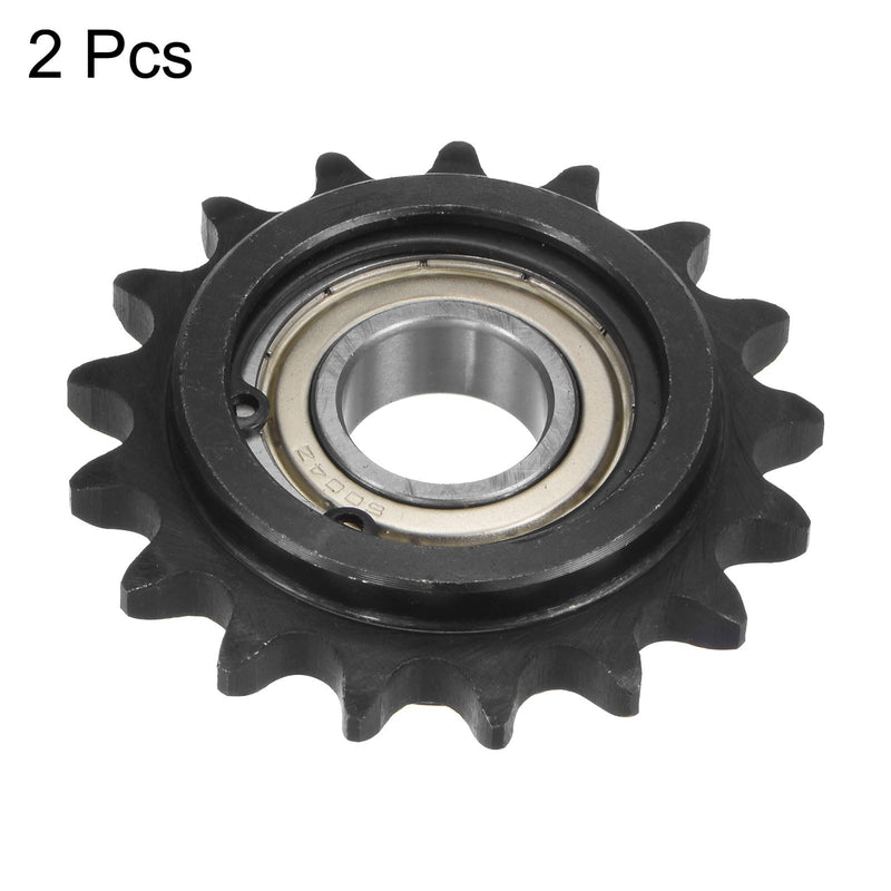 uxcell #40 Chain Idler Sprocket, 20mm Bore 1/2" Pitch 17 Tooth Sprocket Tensioner, C45 Carbon Steel 40 Roller Chain Sprocket with Bearing for ISO 08A Chain, 2Pcs 74mmx20mm