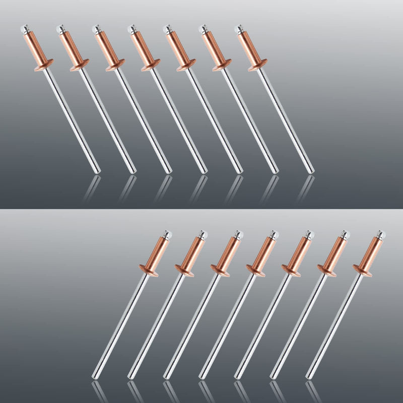 3/32" x 5/16" Red Copper Pop Rivets Assortment - 60Pcs, Aluminum Rivets Metal Blind Rivets Kayak Rivets Tool Marine rivet fasteners for Boat 3/32" x 5/16" Red, 60pcs