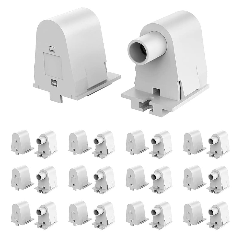 (12-Pairs) JESLED Single Pin FA8 Tombstone - Non-Shunted T8/T10/T12 LED Socket Lampholder Base Holder for 8FT Fluorescent Tube Light, Retrofiting Bulbs Fixtures, Flameresistant Plunger, UL Listed 12-Pairs