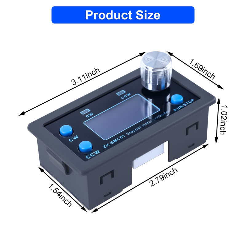 DC 5-30V CNC Stepper Motor Controller,PEMENOL 1/128 Micro-Step Resolution Forward Reverse Delay Time Angle Speed Adjustable Stepper Motor Control Module with HD Display Suit for Nema17/23 Motor