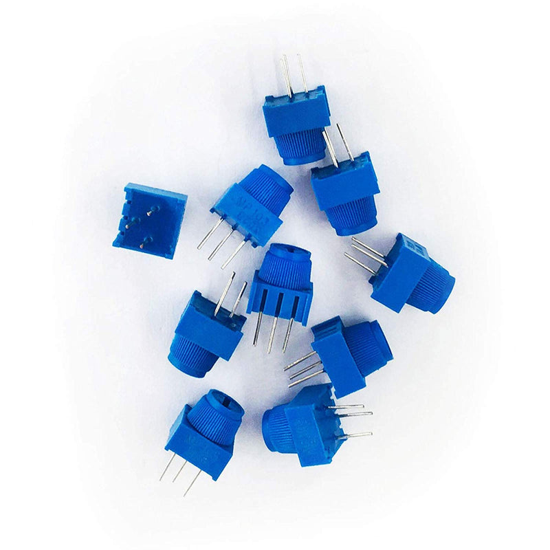 MCIGICM (10 Pcs) 10K Ohm Breadboard Trim Potentiometer kit with Knob for Arduino